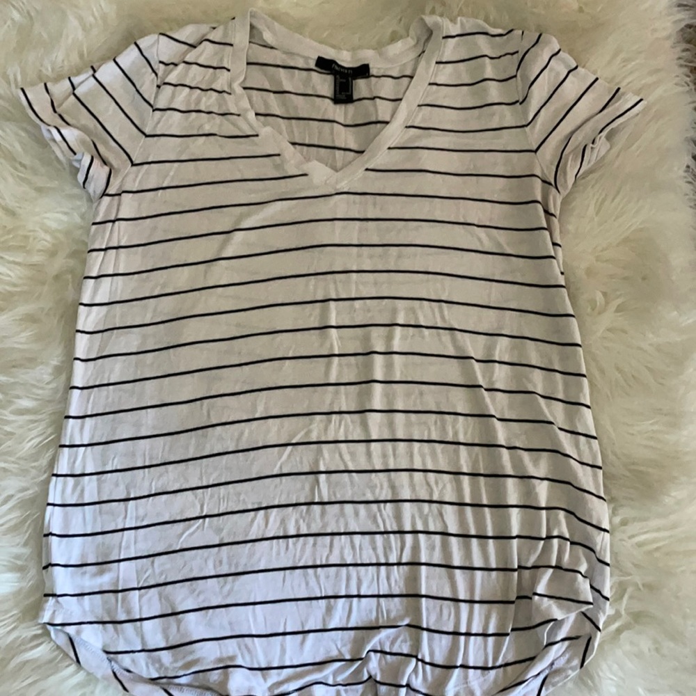 Forever 21, Medium, white/black stripe